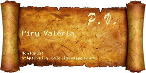 Piry Valéria névjegykártya